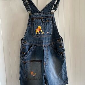 Vintage Y2K Embroidered Winnie the Pooh & Piglet Disney Overall Shorts